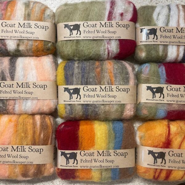 Felted Goat Milk Soap Bar - Soap and Wash Cloth All in One!